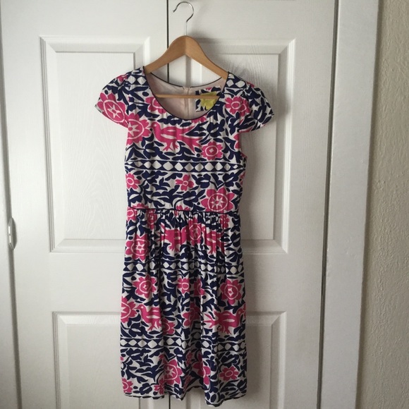 Maeve Navy Blue & Pink Floral Peralta Dress Size 0 EUC - Picture 3 of 11